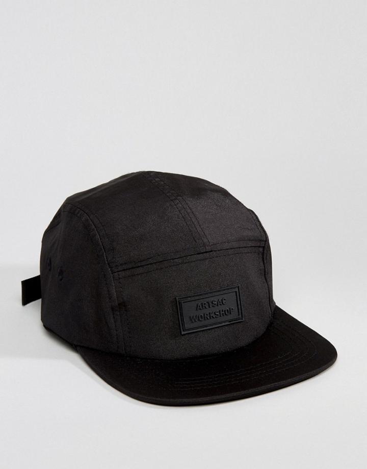 Artsac Workshop 5 Panel Nylon Cap - Black