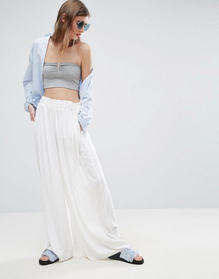 Asos Uber Wide Leg Pants - White