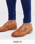 Silver Street Wide Fit Leather Penny Loafer In Tan