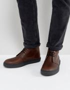 Fred Perry Hawley Mid Leather Desert Boots In Tan - Tan