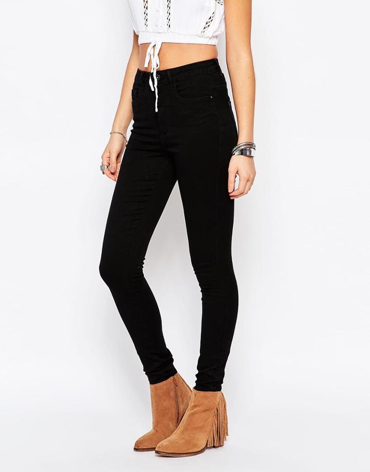 Only Royal High Waist Skinny Jeans - Black
