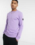 Boss Walkup 1 Rubberised Sleeve Logo Sweatshirt In Lilac-purple