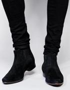 Asos Chelsea Boots In Suede - Black Suede