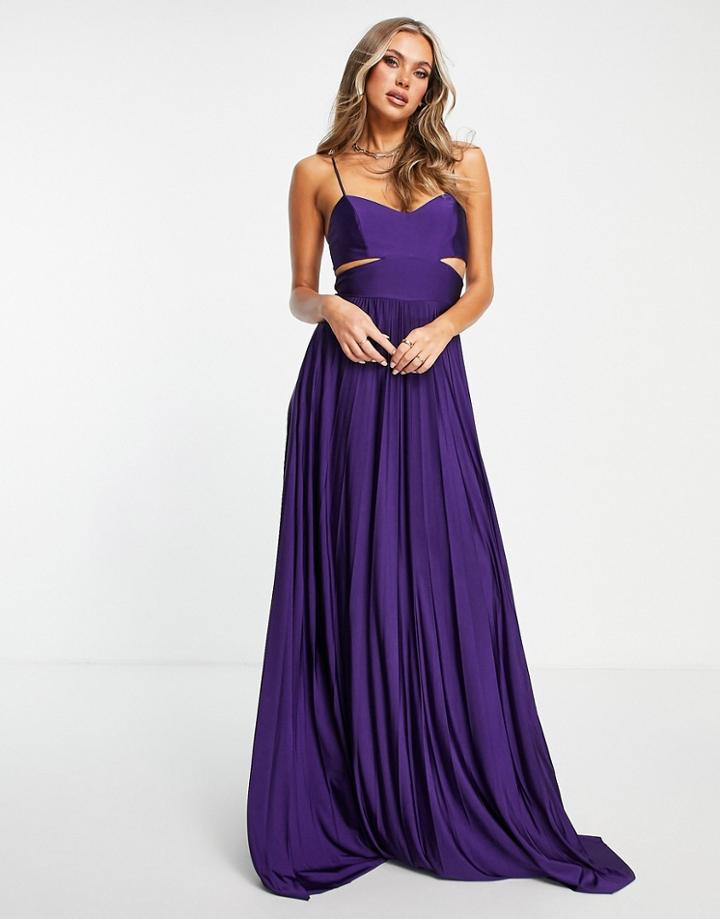 Trendyol Maxi Dress With Side Cut Out In Purple