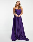 Trendyol Maxi Dress With Side Cut Out In Purple