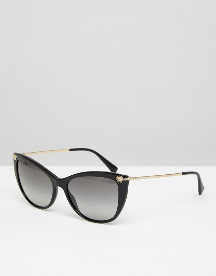 Versace 0ve4345b Cat Eye Sunglasses In Black 57mm - Black