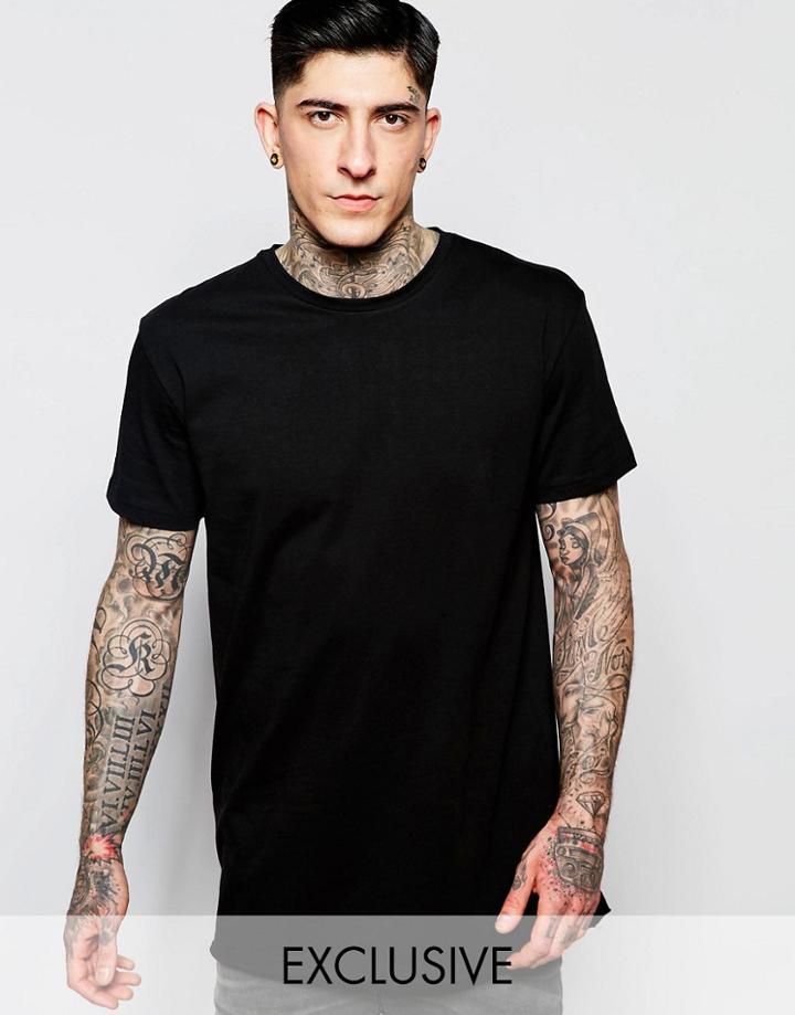 Brooklyn Supply Co T-shirt Raw Edge Distressed In Black - Black