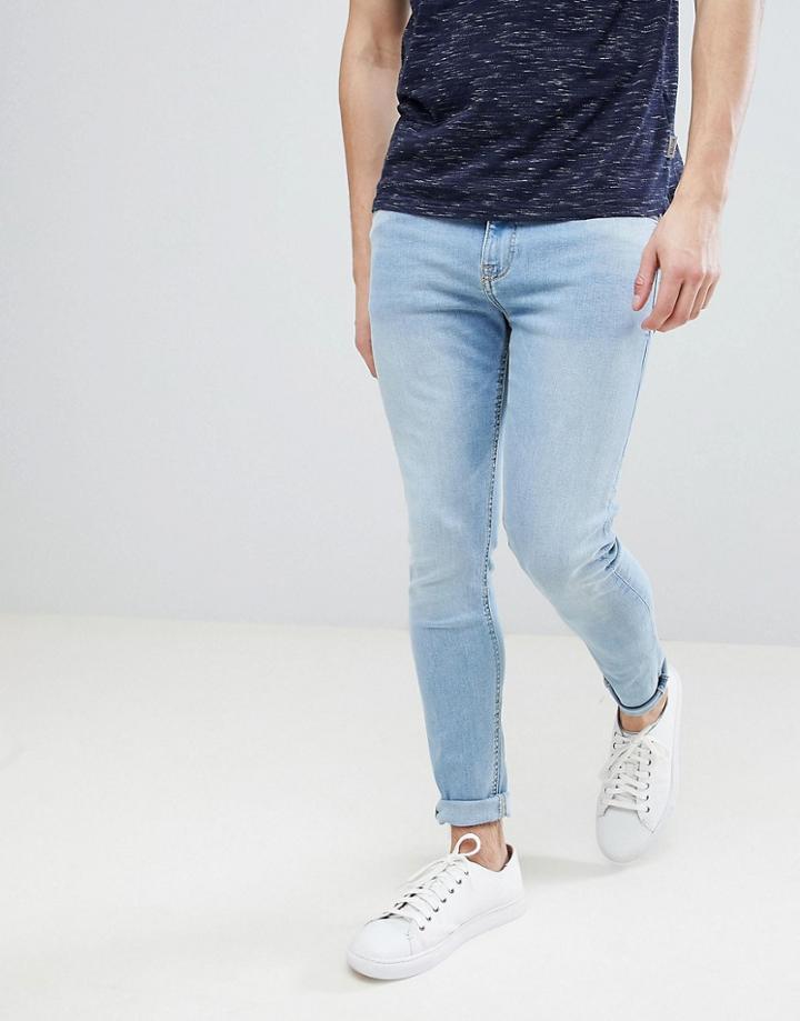 Stradivarius Skinny Jeans In Light Blue - Blue