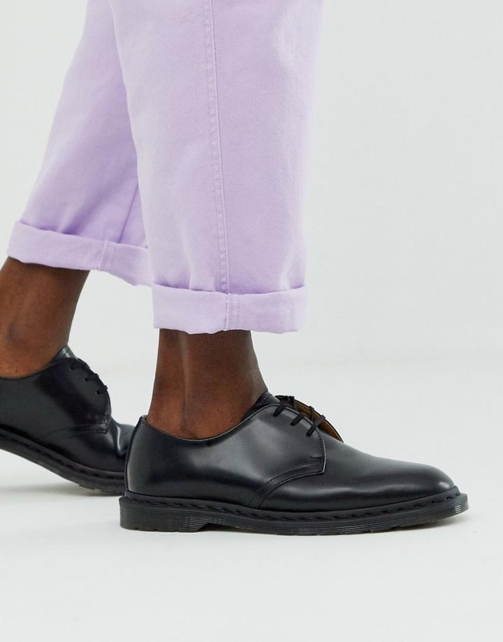 Dr Martens Archie 3 Eye Shoes In Black Polished Smooth