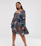 Simply Be Smock Dress In Paisley - Multi