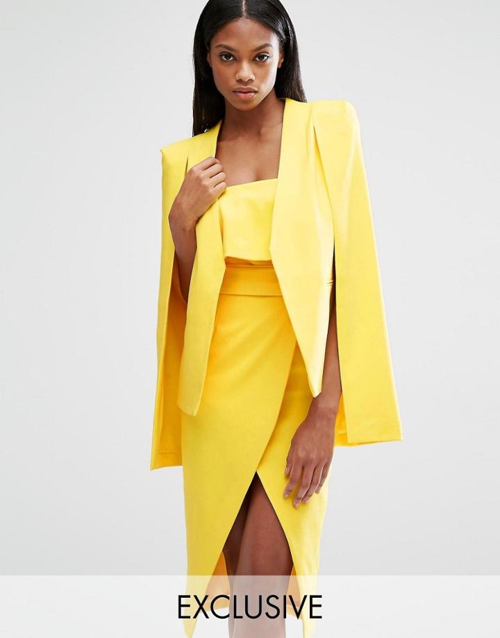 Lavish Alice Cape Blazer - Yellow