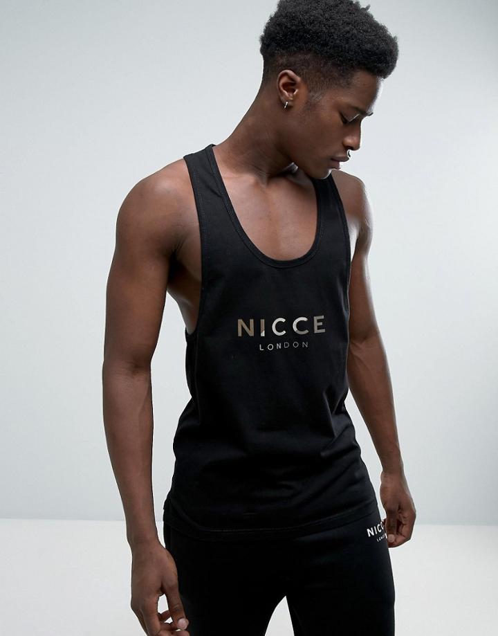 Nicce London Tank In Black With Tri Color Logo - Black