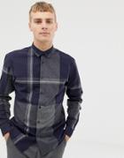 Selected Homme Block Check Shirt In Slim Fit - Navy