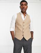 Harry Brown Tweed Vest In Brown