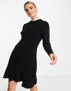 Whistles Jersey Flippy Mini Dress In Black