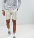Asos Design Tall Slim Chino Shorts In Putty - Beige
