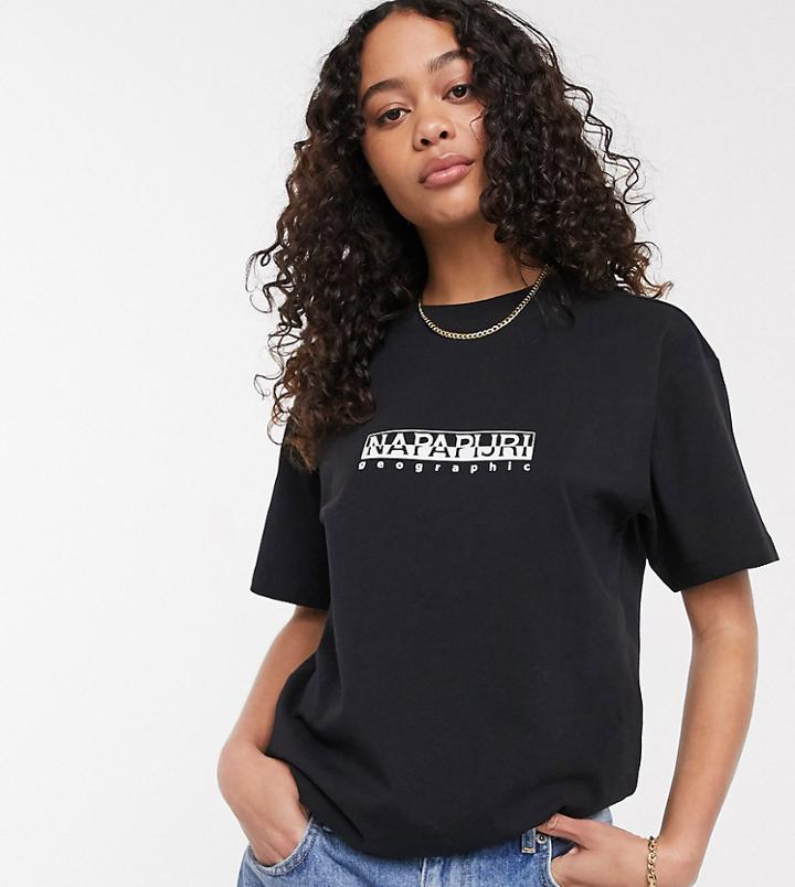 Napapijri Logo T-shirt In Black Exclusive At Asos