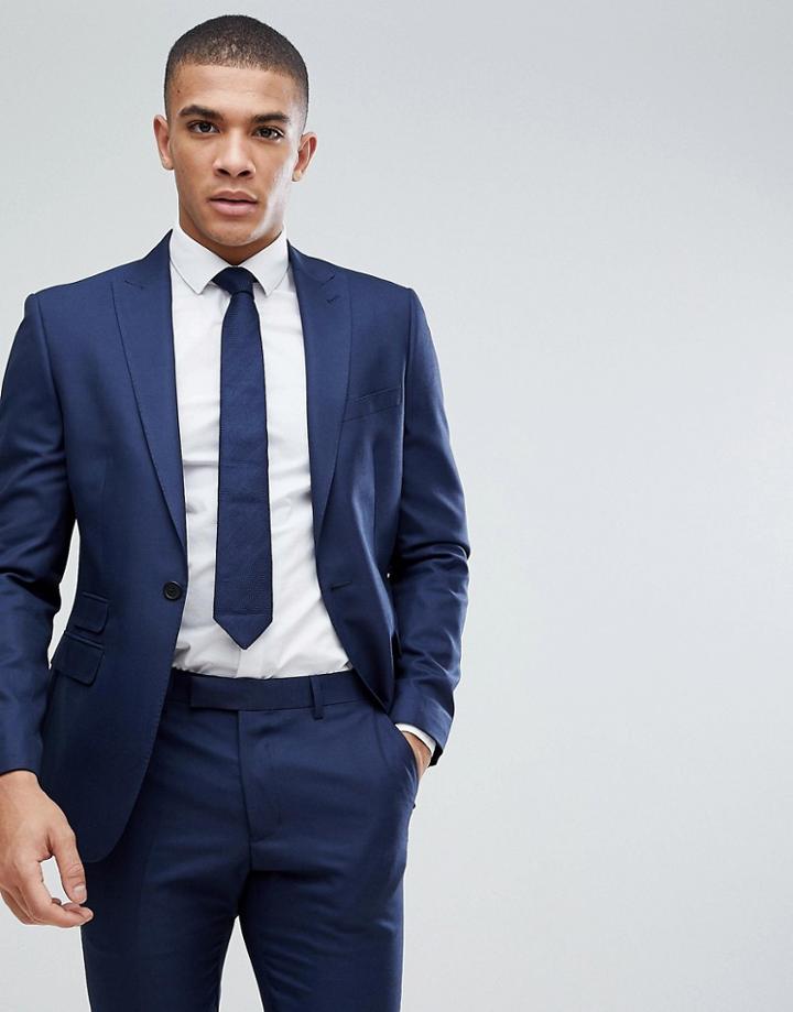 Moss London Skinny Suit Jacket In Navy - Blue