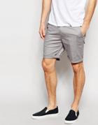 Asos Slim Chino Shorts In Warm Gray - Gray