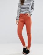 Waven Freya Skinny Ankle Grazer Jeans - Orange