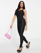 Trendyol Strappy Body-conscious Jumpsuit In Black