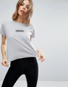 Asos T-shirt With Trouble Print In Boxy Fit - Gray