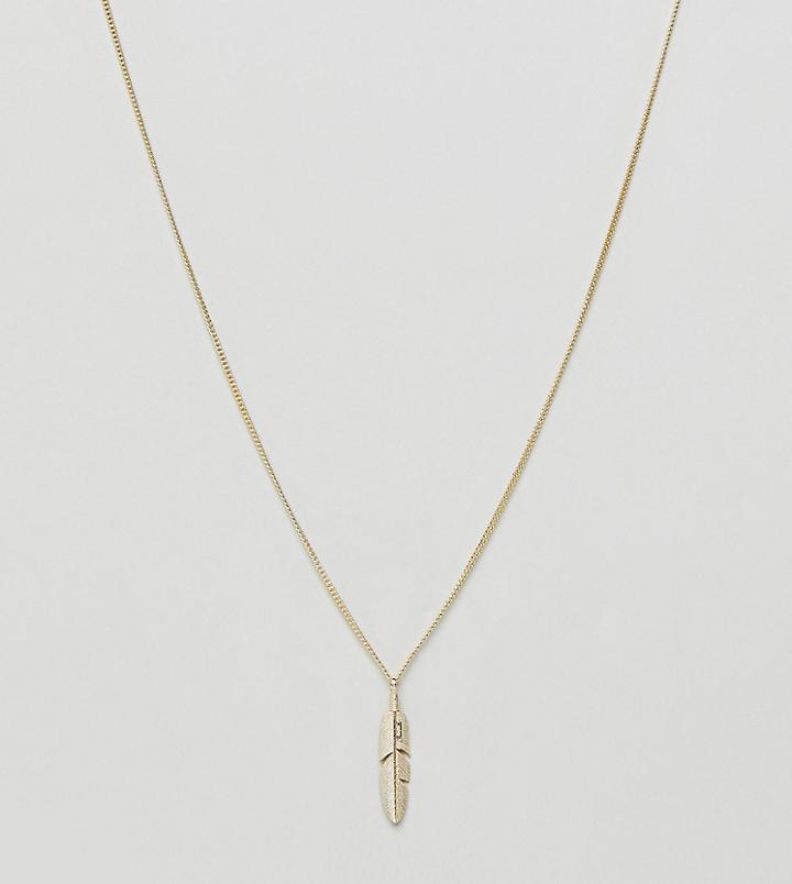 Serge Denimes Ethereal Feather Necklace In Solid Silver With 14k Gold Plating - Gold