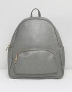 Yoki Zip Front Pocket Backpack - Gray