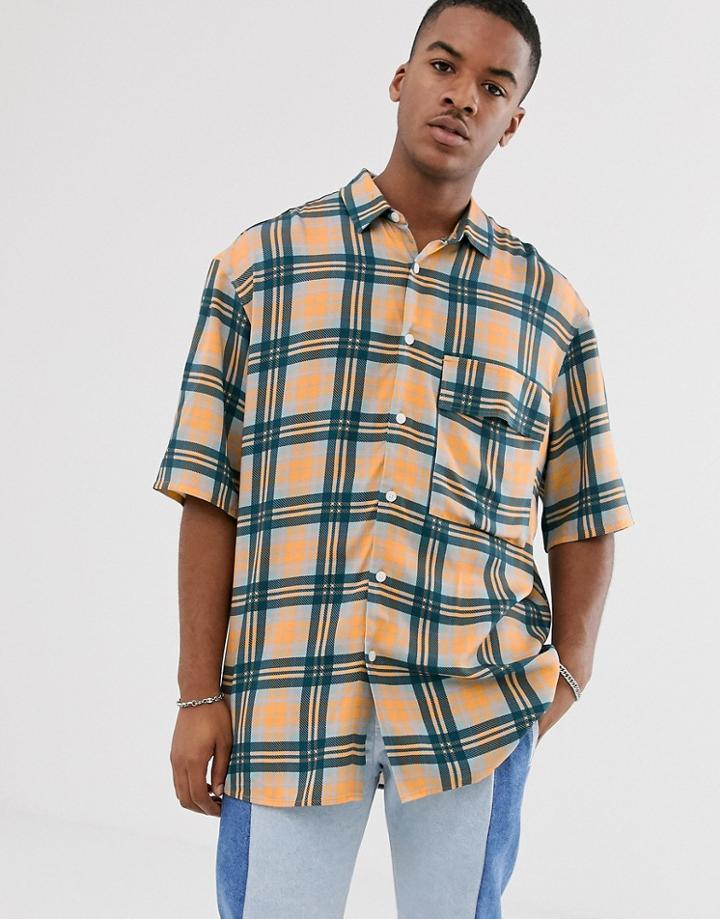 Noak Oversized Check Shirt - Blue