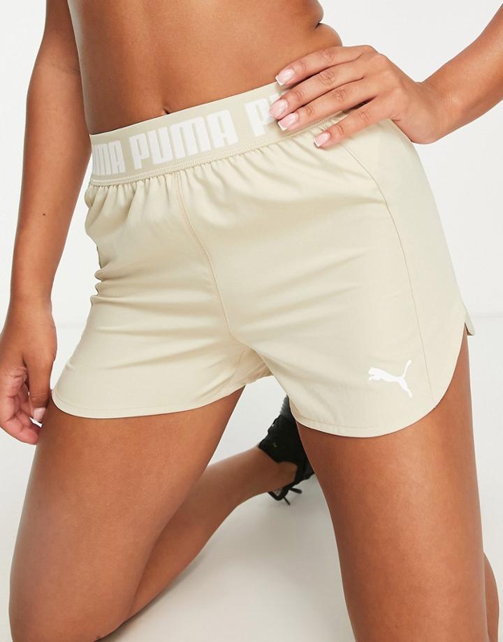 Puma Training Strong Woven Shorts In Stone-neutral