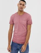 Jack And Jones Originals Pocket T-shirt With Raw Edges - Red