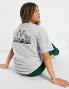 Napapijri Saretine Back Print T-shirt In Light Gray-grey