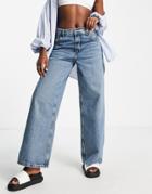 Topshop Low Slung Boyfriend Jeans In Gray Green-multi