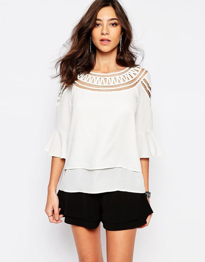 Y.a.s Gypsa Short Sleeve Top - Snow White
