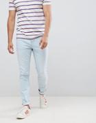 Pull & Bear Slim Fit Jeans In Light Blue - Blue