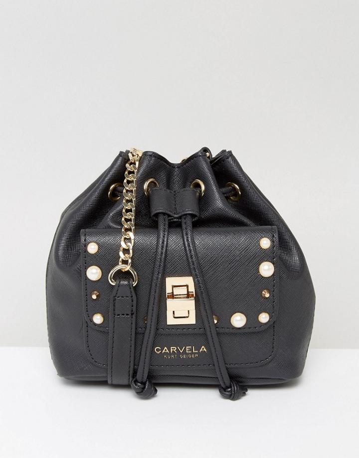 Carvela Mini Drawstring Crossbody Bag - Black