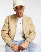 Lacoste Bomber Jacket In Stone-neutral
