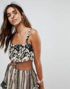 Boohoo Ruffle Edge Crop Top - Multi