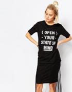 Cheap Monday Your State Of Mind T-shirt With Chiffon Overlay - Black