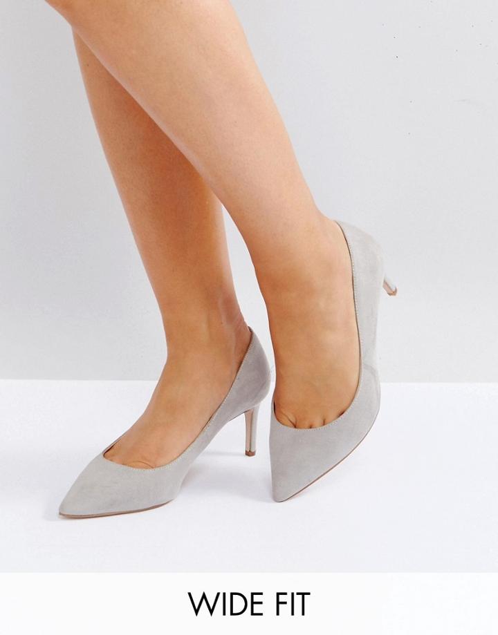 Asos Soulful Wide Fit Pointed Heels - Gray