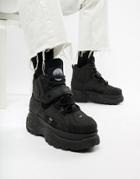 Buffalo Classic Hi Top Chunky Sole Sneakers In Black - Black
