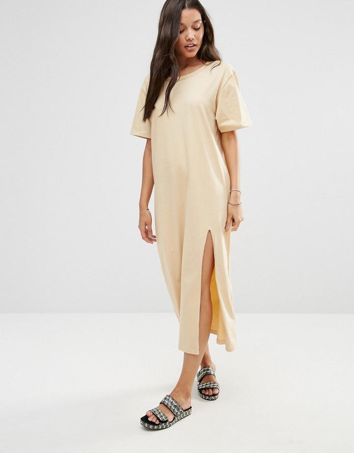 Zulu & Zephyr Exposure T-shirt Maxi Dress - Beige