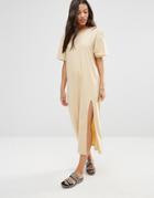 Zulu & Zephyr Exposure T-shirt Maxi Dress - Beige