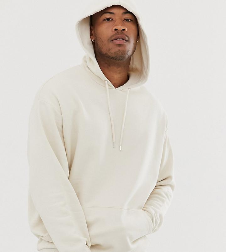 Asos Design Tall Oversized Hoodie In Beige - Beige