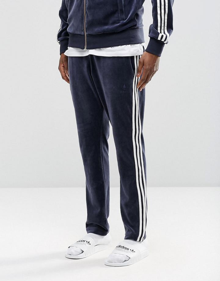 Adidas Originals Archive Velour Slim Joggers Ay9244 - Blue