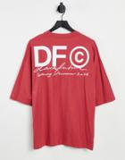 Asos Dark Future Oversized T-shirt With Large Back Logo Print In Red