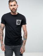 Asos T-shirt With Mock Pocket Print - Black