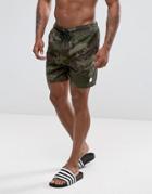 Threadbare Camouflage Swim Short - Green