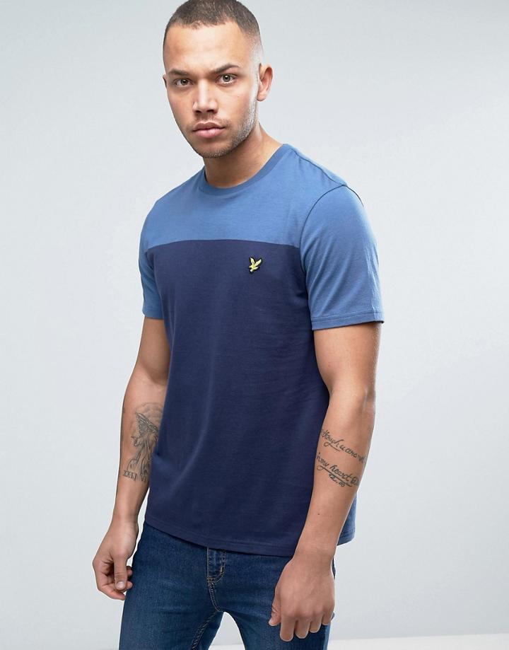 Lyle & Scott 2 Tone T-shirt Eagle Logo Regular Fit In Blue - Blue