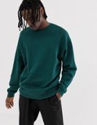 Asos Design Oversized Sweatshirt In Deep Green